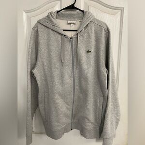 Lacoste Gray Zip-Up Hoodie size large brand new